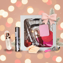 Kit Make-up Gloss Febella, Curvex, Máscara de cilios curvatura e volume Pink21, 3 Esponjas para Maquiagem + Brinde